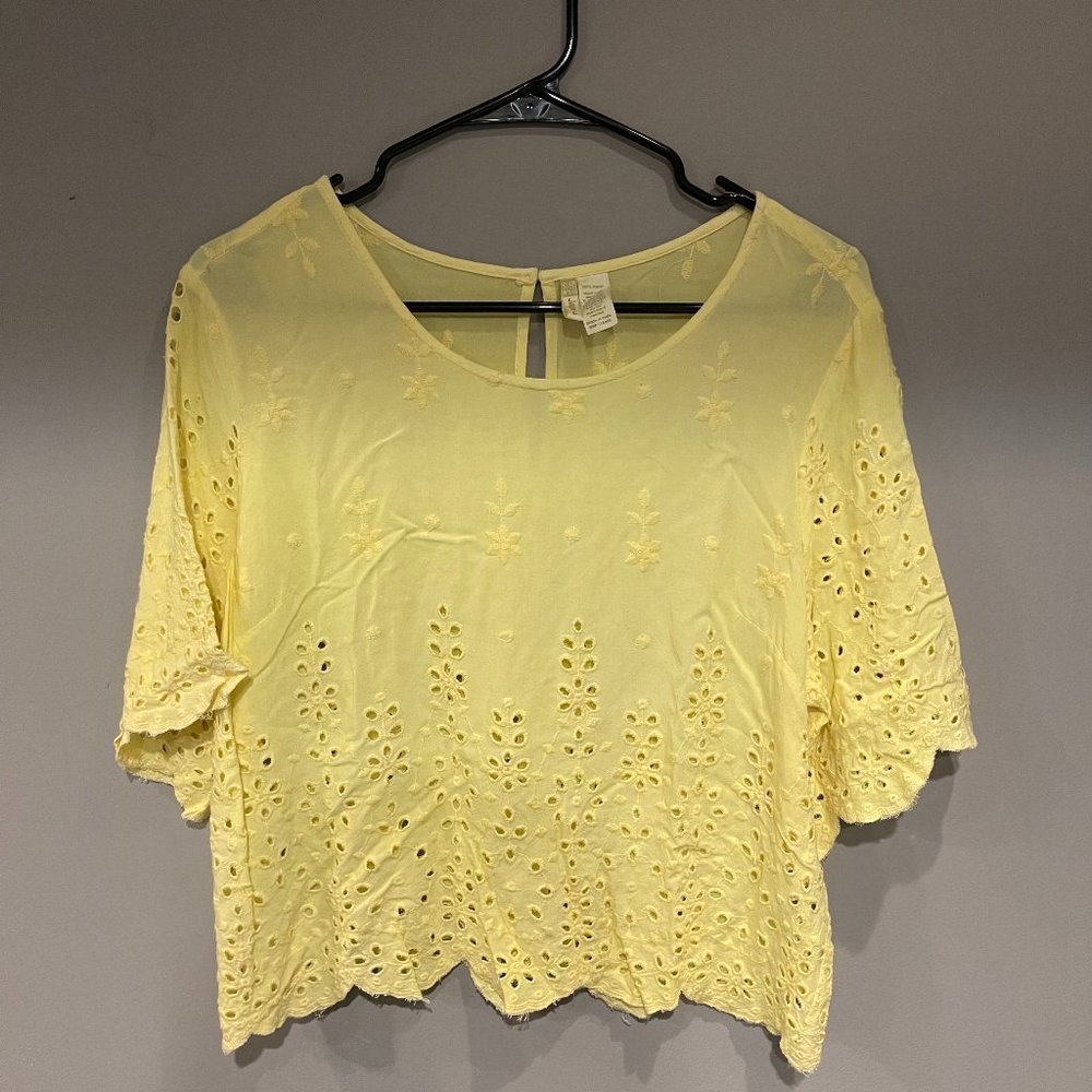 Japna Yellow Floral Embroidered Women's Blouse